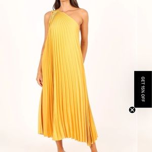 Petal & Pup Cali One Shoulder Midi Dress - Saffron